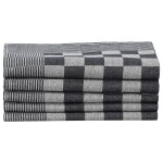 vidaXL Set de prosoape, 20 buc., negru și alb, bumbac