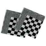 vidaXL Set de prosoape, 20 buc., negru și alb, bumbac