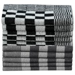 vidaXL Set de prosoape, 50 buc., negru și alb, bumbac vidaXL Set de prosoape, 50 buc., negru și alb, bumbac