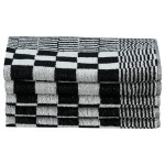 vidaXL Set de prosoape, 50 buc., negru și alb, bumbac vidaXL Set de prosoape, 50 buc., negru și alb, bumbac