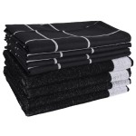 vidaXL Set de prosoape, 12 buc., negru, bumbac vidaXL Set de prosoape, 12 buc., negru, bumbac