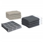 vidaXL Set de prosoape, 12 buc., gri, bumbac vidaXL Set de prosoape, 12 buc., gri, bumbac
