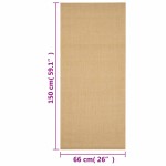vidaXL Covor din sisal, natural, 66x150 cm vidaXL Covor din sisal, natural, 66x150 cm