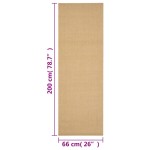 vidaXL Covor din sisal, natural, 66x200 cm vidaXL Covor din sisal, natural, 66x200 cm
