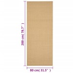 vidaXL Covor din sisal, natural, 80x200 cm vidaXL Covor din sisal, natural, 80x200 cm