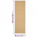 vidaXL Covor din sisal, natural, 80x250 cm vidaXL Covor din sisal, natural, 80x250 cm