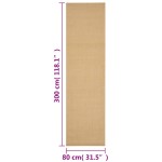 vidaXL Covor din sisal, natural, 80x300 cm vidaXL Covor din sisal, natural, 80x300 cm