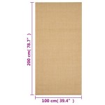 vidaXL Covor din sisal, natural, 100x200 cm vidaXL Covor din sisal, natural, 100x200 cm