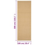 vidaXL Covor din sisal, natural, 100x300 cm vidaXL Covor din sisal, natural, 100x300 cm