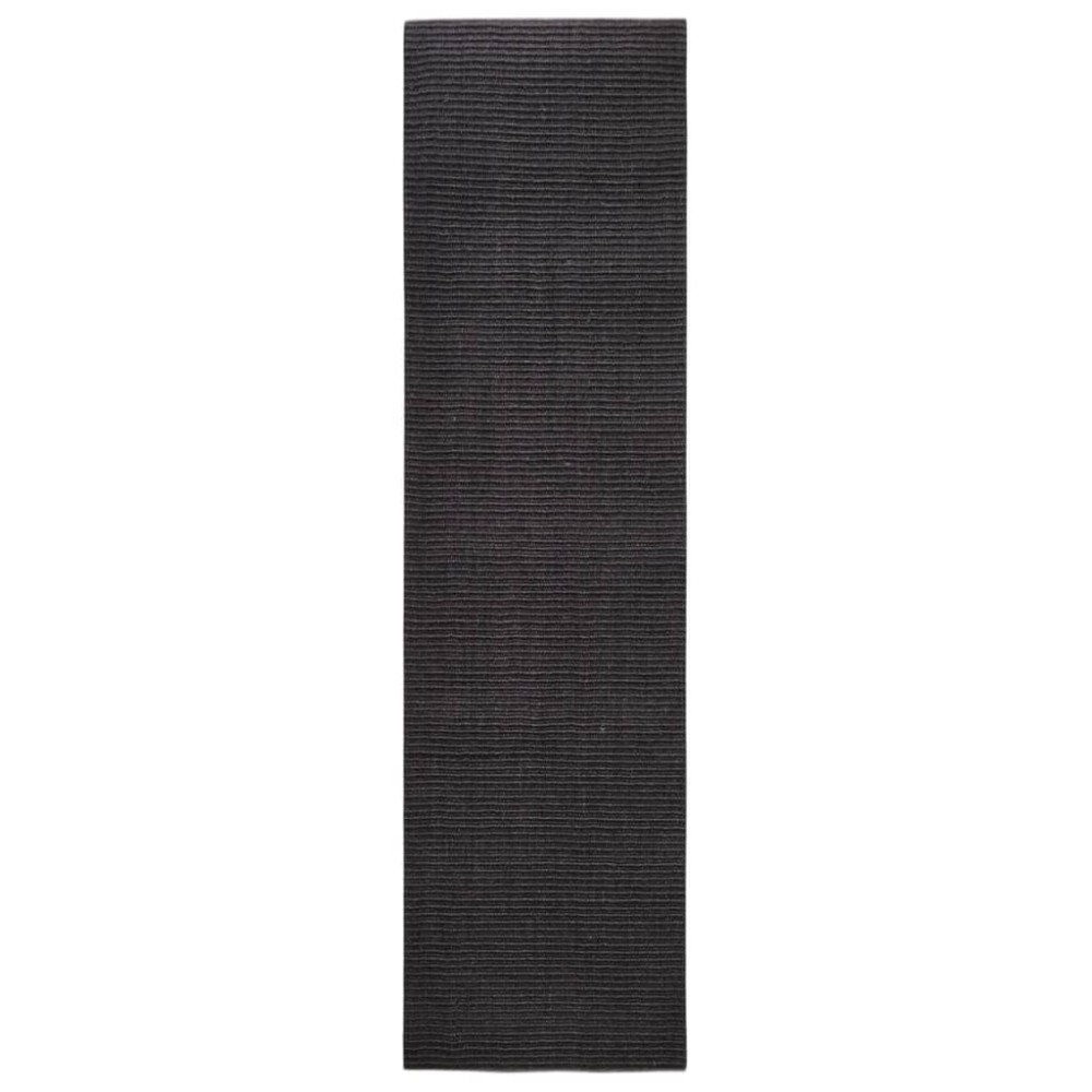 vidaXL Covor din sisal natural, negru, 80x300 cm