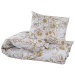 vidaXL Set cu husă de pilotă, alb și maro, 225x220 cm, bumbac