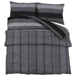 vidaXL Set cu husă de pilotă, gri închis, 155x220 cm, bumbac