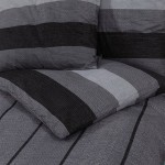vidaXL Set cu husă de pilotă, gri închis, 155x220 cm, bumbac