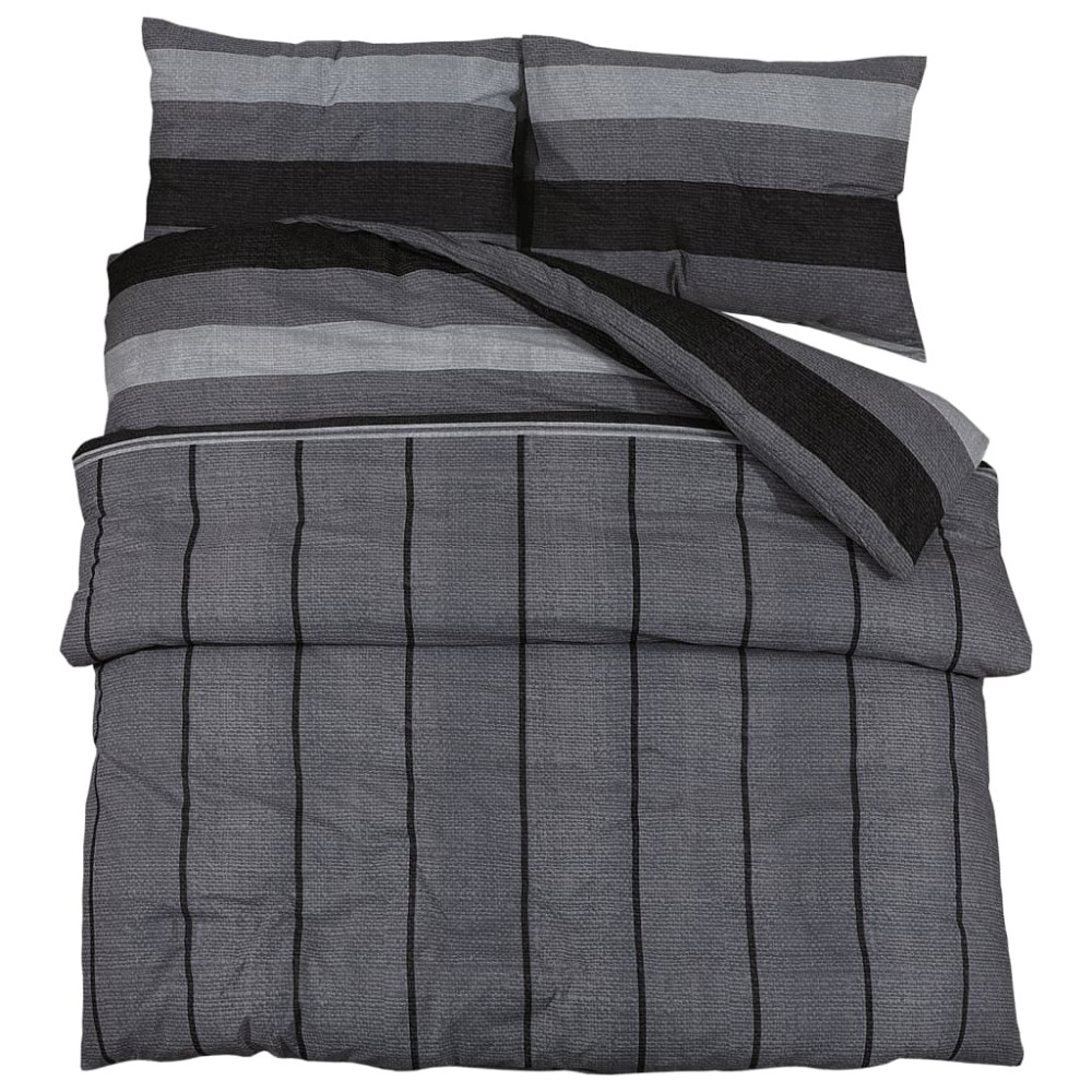 vidaXL Set cu husă de pilotă, gri închis, 225x220 cm, bumbac