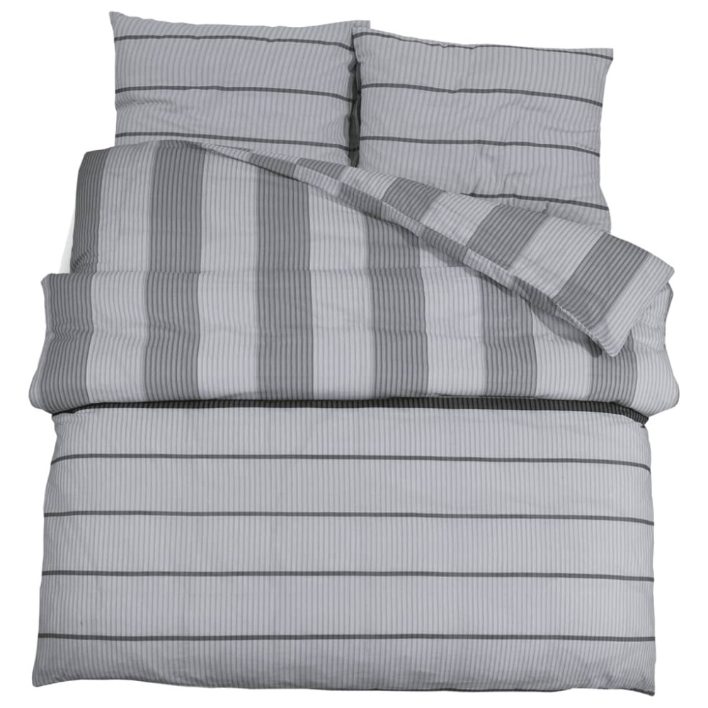 vidaXL Set cu husă de pilotă, gri, 155x220 cm, bumbac