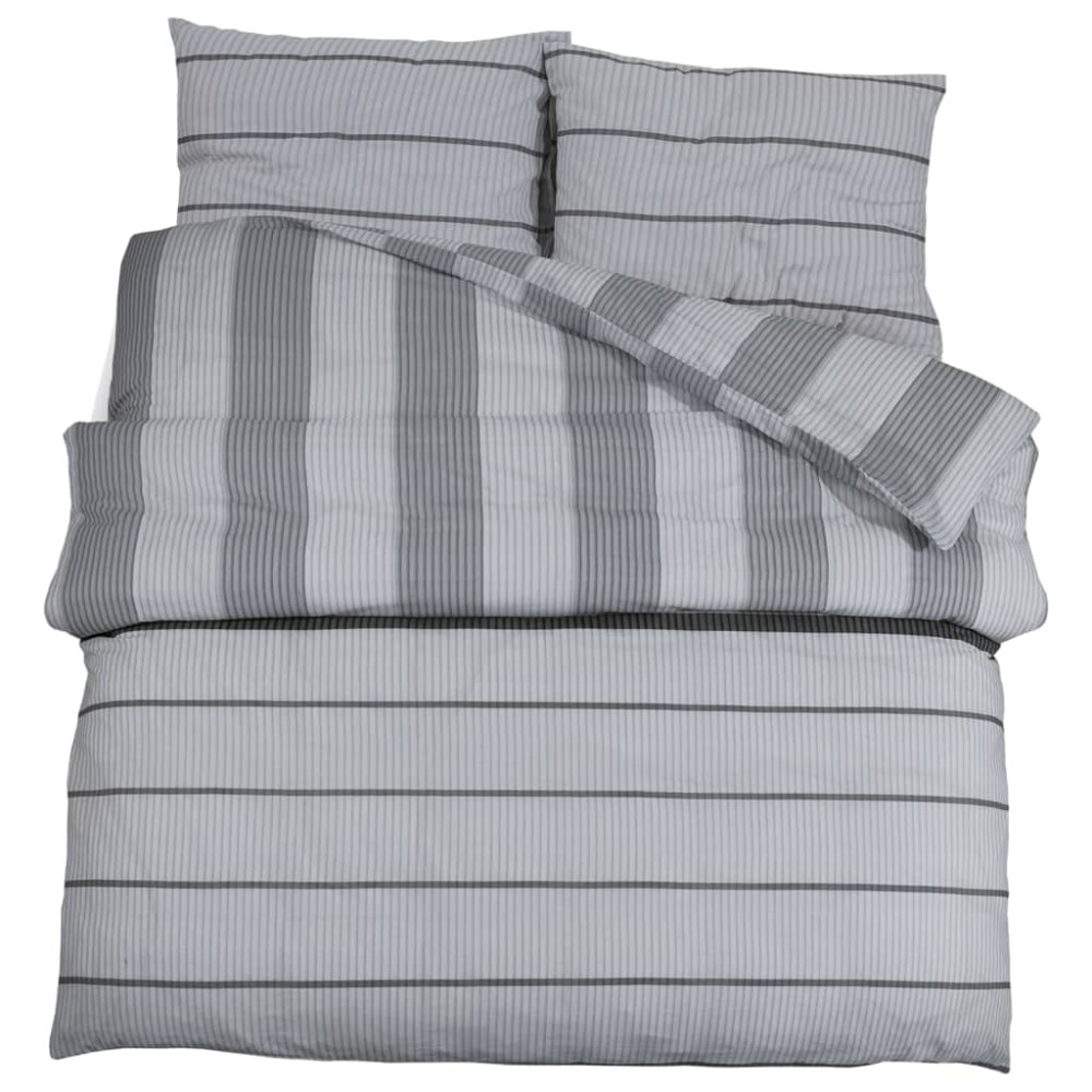 vidaXL Set cu husă de pilotă, gri, 200x220 cm, bumbac