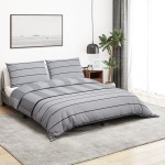 vidaXL Set cu husă de pilotă, gri, 225x220 cm, bumbac