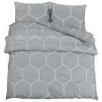 vidaXL Set cu husă de pilotă, gri, 260x240 cm, bumbac