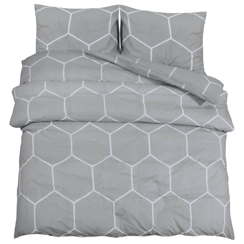 vidaXL Set cu husă de pilotă, gri, 260x220 cm, bumbac
