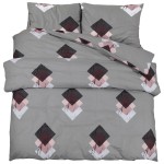 vidaXL Set cu husă de pilotă, gri, 200x200 cm, bumbac