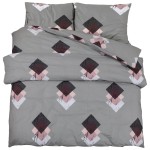 vidaXL Set cu husă de pilotă, gri, 225x220 cm, bumbac