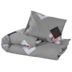 vidaXL Set cu husă de pilotă, gri, 225x220 cm, bumbac