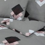 vidaXL Set cu husă de pilotă, gri, 225x220 cm, bumbac