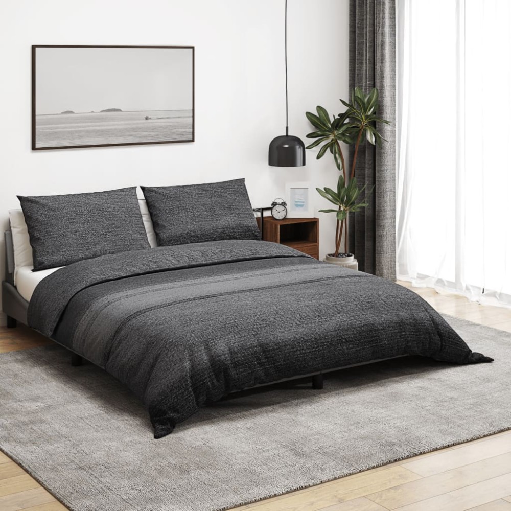 vidaXL Set cu husă de pilotă, gri închis, 260x240 cm, bumbac