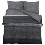 vidaXL Set cu husă de pilotă, gri închis, 140x200 cm, bumbac