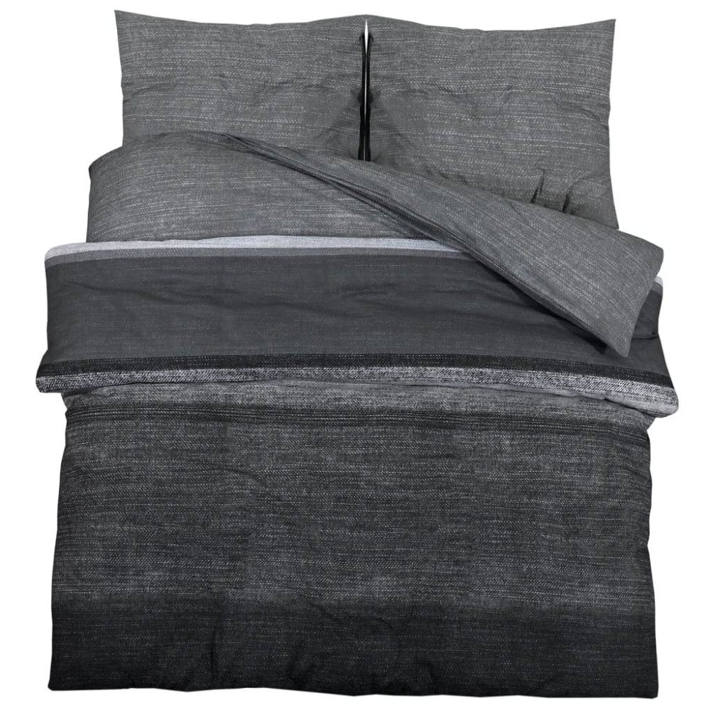 vidaXL Set cu husă de pilotă, gri închis, 225x220 cm, bumbac