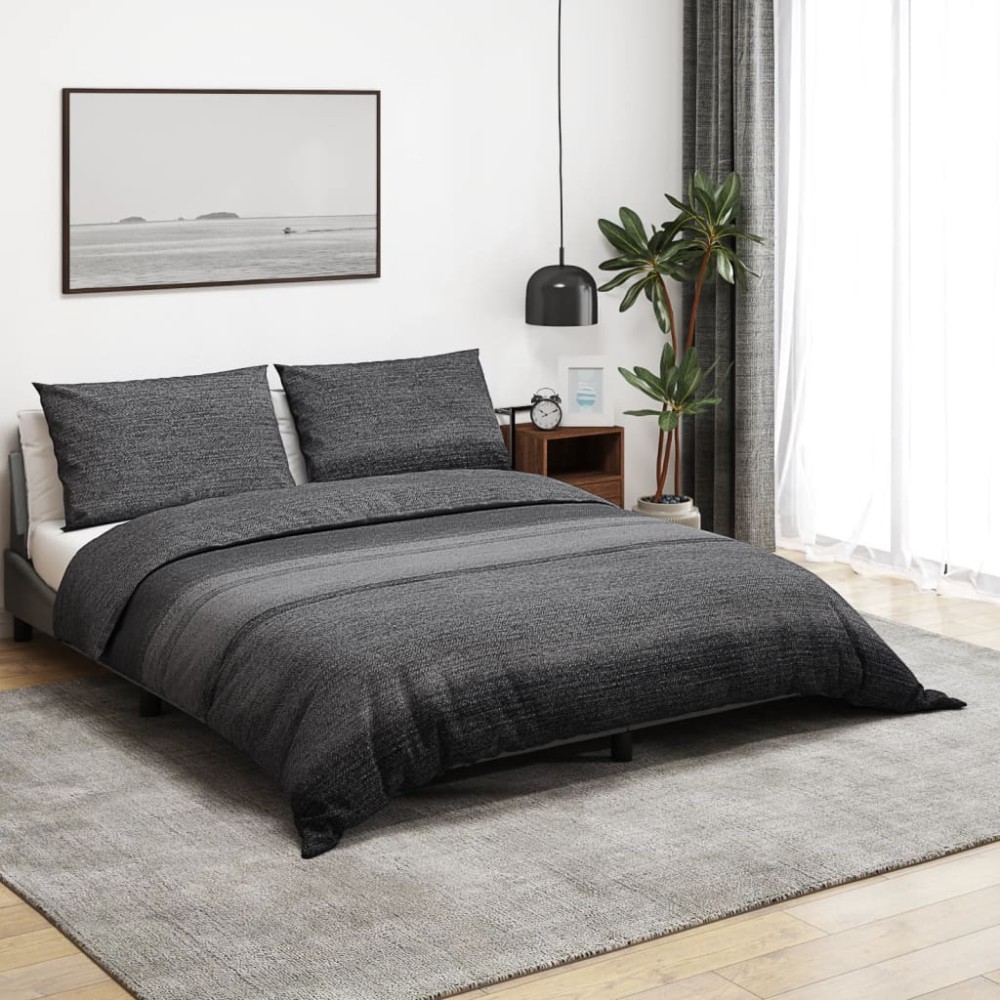 vidaXL Set cu husă de pilotă, gri închis, 260x220 cm, bumbac