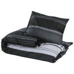 vidaXL Set cu husă de pilotă, negru și alb, 260x220 cm, bumbac