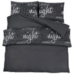 vidaXL Set cu husă de pilotă, negru, 200x200 cm, bumbac