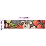 vidaXL Covor de bucătărie lavabil, 60x300 cm, catifea, model legume