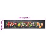 vidaXL Covor de bucătărie lavabil Spices, 60x300 cm, catifea vidaXL Covor de bucătărie lavabil Spices, 60x300 cm, catifea