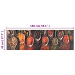 vidaXL Covor de bucătărie lavabil Spoon & Spices, 45x150 cm, catifea vidaXL Covor de bucătărie lavabil Spoon & Spices, 45x150 cm, catifea