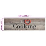 vidaXL Covor de bucătărie lavabil Cooking, gri, 45x150 cm, catifea vidaXL Covor de bucătărie lavabil Cooking, gri, 45x150 cm, catifea