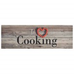 vidaXL Covor de bucătărie lavabil Cooking, gri, 60x180 cm, catifea vidaXL Covor de bucătărie lavabil Cooking, gri, 60x180 cm, catifea