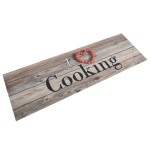 vidaXL Covor de bucătărie lavabil Cooking, gri, 60x180 cm, catifea vidaXL Covor de bucătărie lavabil Cooking, gri, 60x180 cm, catifea
