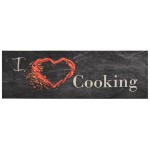 vidaXL Covor de bucătărie lavabil Cooking, negru, 60x180 cm, catifea vidaXL Covor de bucătărie lavabil Cooking, negru, 60x180 cm, catifea