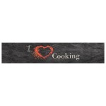 vidaXL Covor de bucătărie lavabil Cooking, negru, 60x300 cm, catifea vidaXL Covor de bucătărie lavabil Cooking, negru, 60x300 cm, catifea