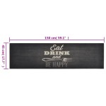 vidaXL Covor de bucătărie lavabil Kitchen, negru, 45x150 cm, catifea vidaXL Covor de bucătărie lavabil Kitchen, negru, 45x150 cm, catifea