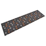 vidaXL Covor de bucătărie lavabil Paws, 45x150 cm, catifea vidaXL Covor de bucătărie lavabil Paws, 45x150 cm, catifea
