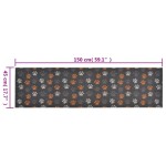vidaXL Covor de bucătărie lavabil Paws, 45x150 cm, catifea vidaXL Covor de bucătărie lavabil Paws, 45x150 cm, catifea