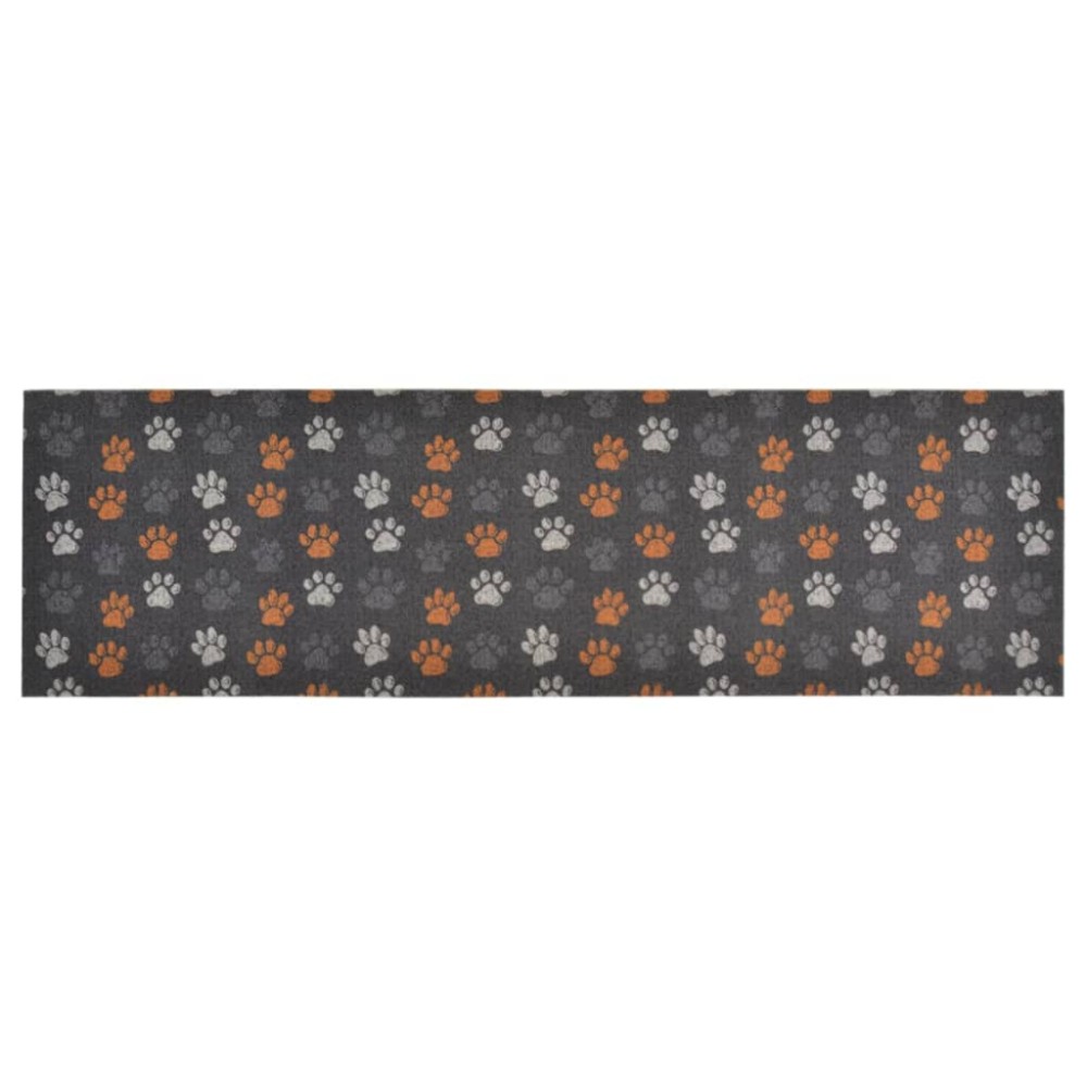 vidaXL Covor de bucătărie lavabil Paws, 60x180cm, catifea
