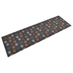 vidaXL Covor de bucătărie lavabil Paws, 60x180cm, catifea vidaXL Covor de bucătărie lavabil Paws, 60x180cm, catifea