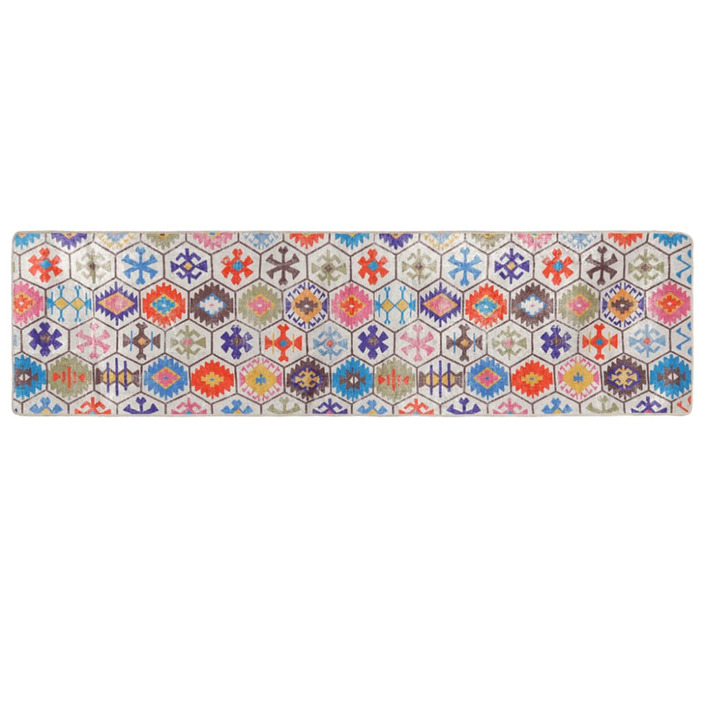 vidaXL Covor lavabil, multicolor, 80x300 cm, anti-alunecare