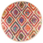 vidaXL Covor lavabil, multicolor, Ø 120 cm, anti-alunecare