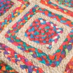 vidaXL Covor lavabil, multicolor, Ø 120 cm, anti-alunecare