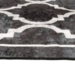 vidaXL Covor lavabil anti-alunecare, alb și negru, 160x230 cm